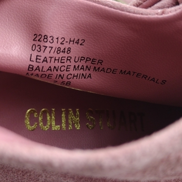 Colin Stuart Pink Suede Brass Buckled Upper Almond Toe Stiletto Heel Bootie - Picture 12 of 16